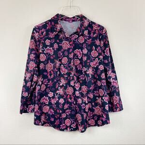 Jessica London | Floral Print Button Down 14/16